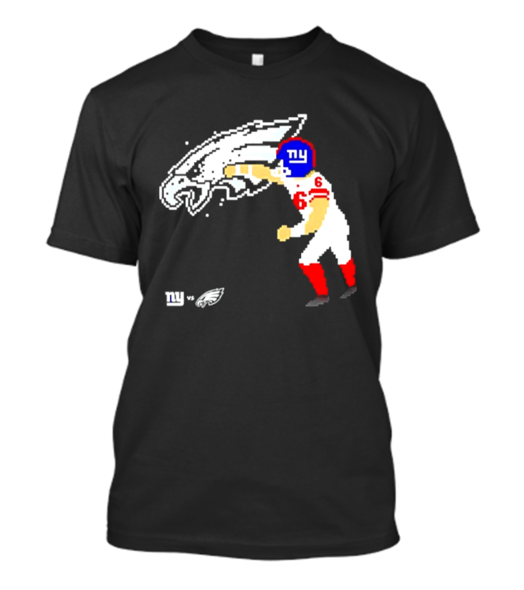 New York Giants Jaxson Dart Vs Philadelphia Eagles Retro Pixel T-Shirt