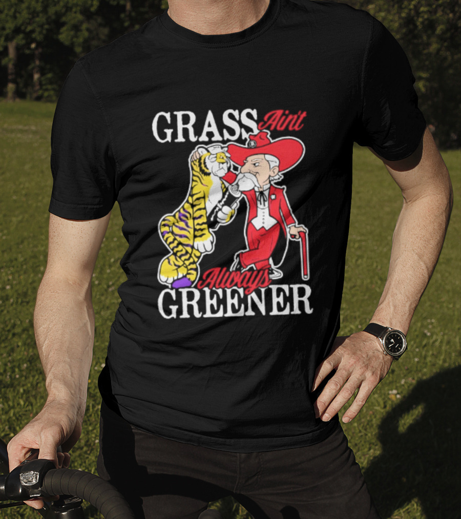 Ole Miss Rebels Vs LSU Tigers Grass Ain't Greener 2026 NCAA T-Shirt