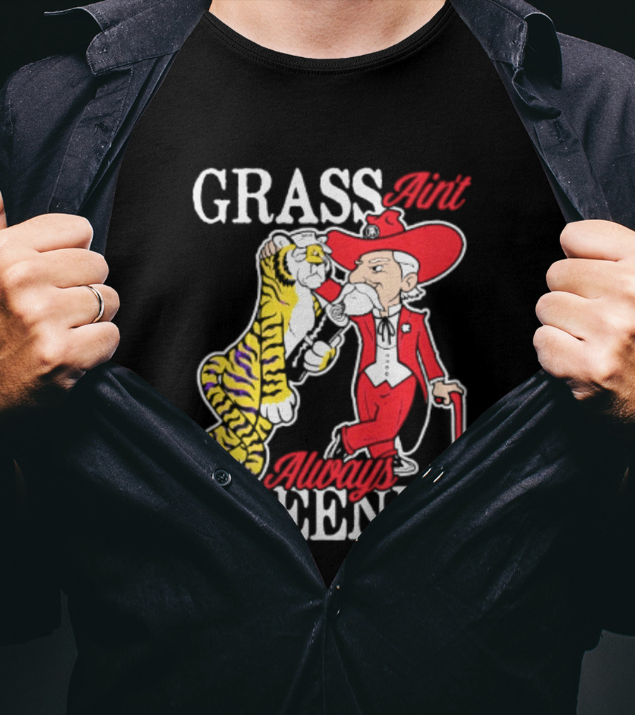 Ole Miss Rebels Vs LSU Tigers Grass Ain't Greener 2026 NCAA T-Shirt