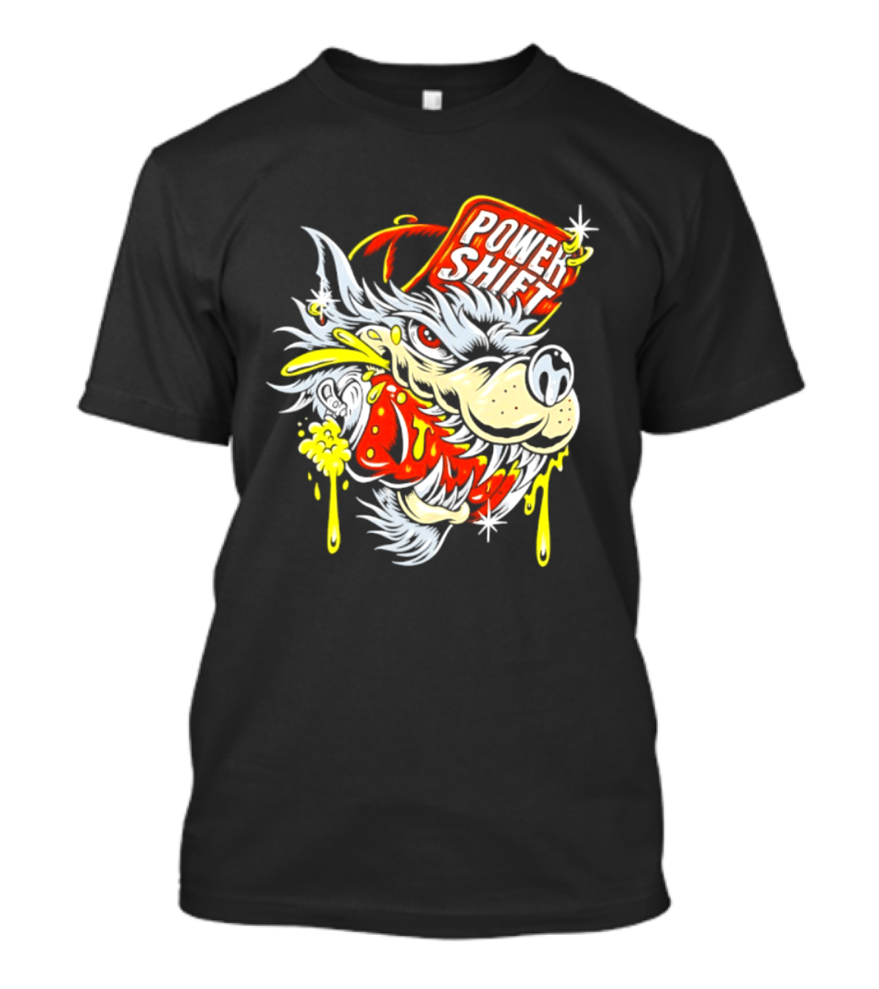 Power Shift Wolf Streetwear Urban Style Clothing T-Shirt