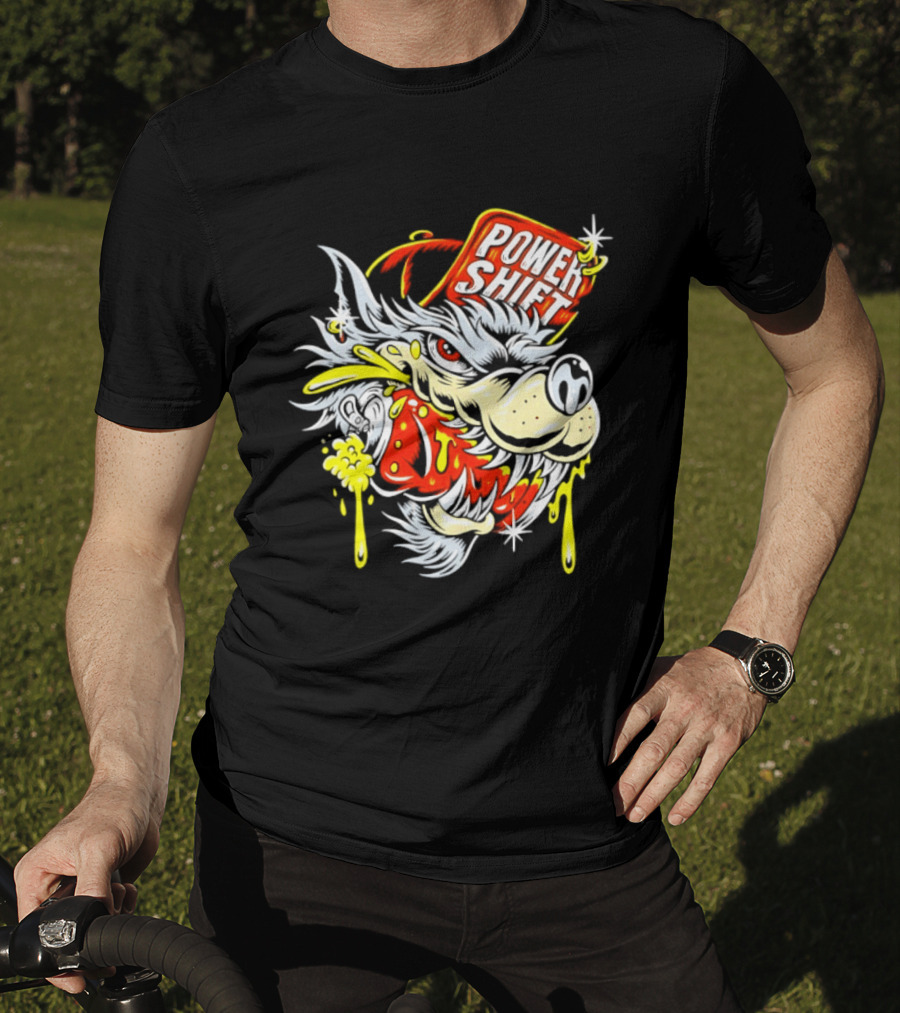 Power Shift Wolf Streetwear Urban Style Clothing T-Shirt