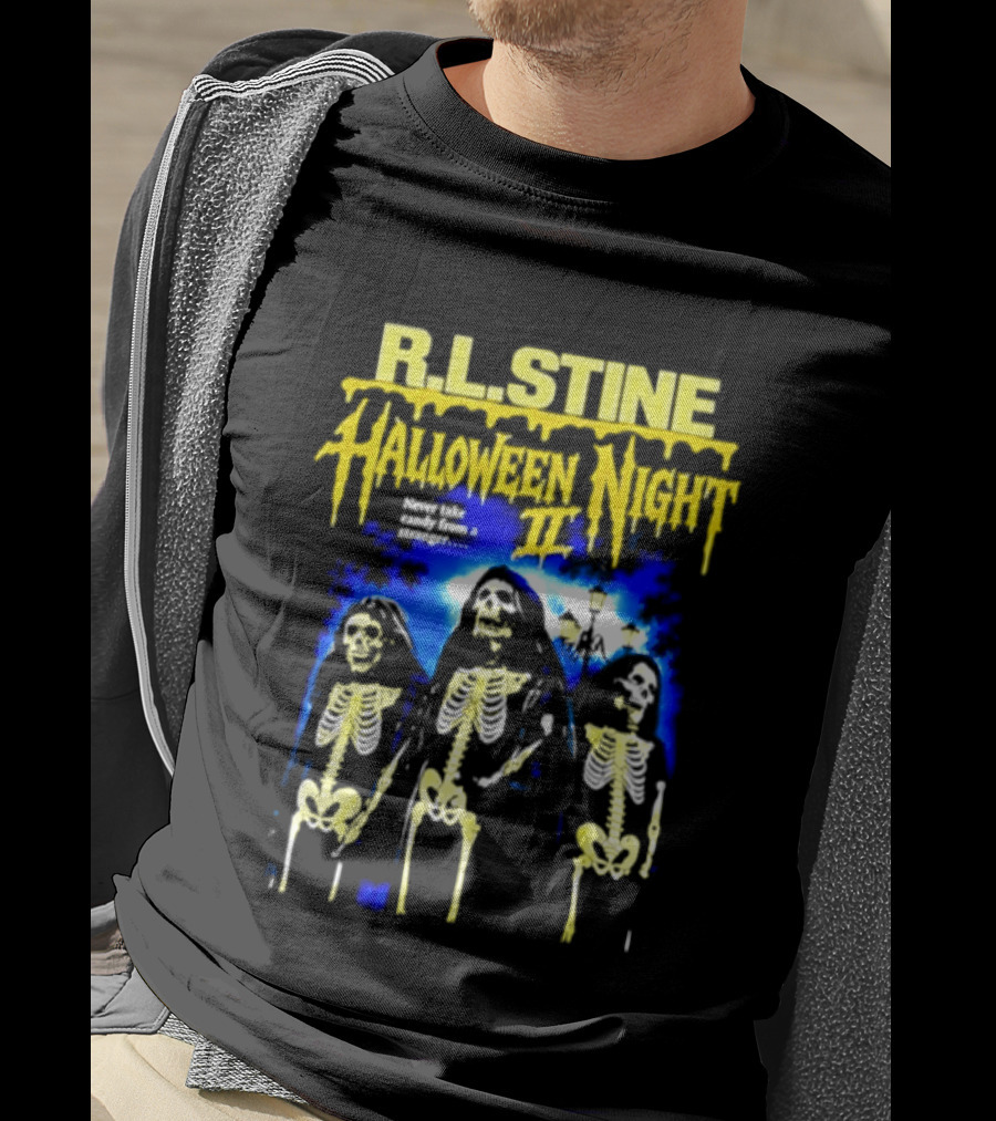 R.L. Stine Halloween Night II Never Take Candy From A Stranger Skeleton Trio T-Shirt