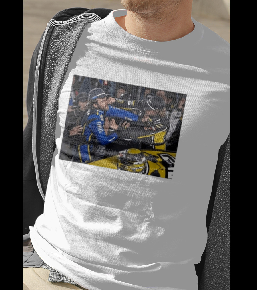 Carson Hocevar Vs Ryan Blaney NASCAR Fight Racing Rivalry Scene T-Shirt