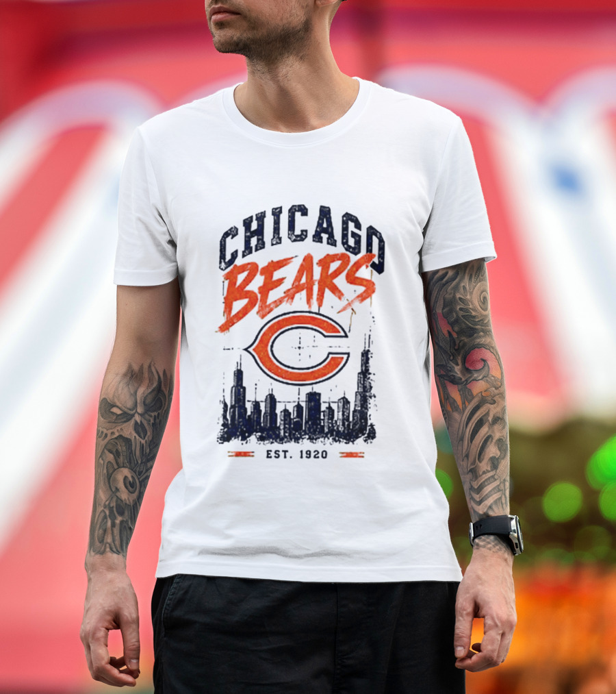 Chicago Bears Est 1920 Skyline Football City T-Shirt