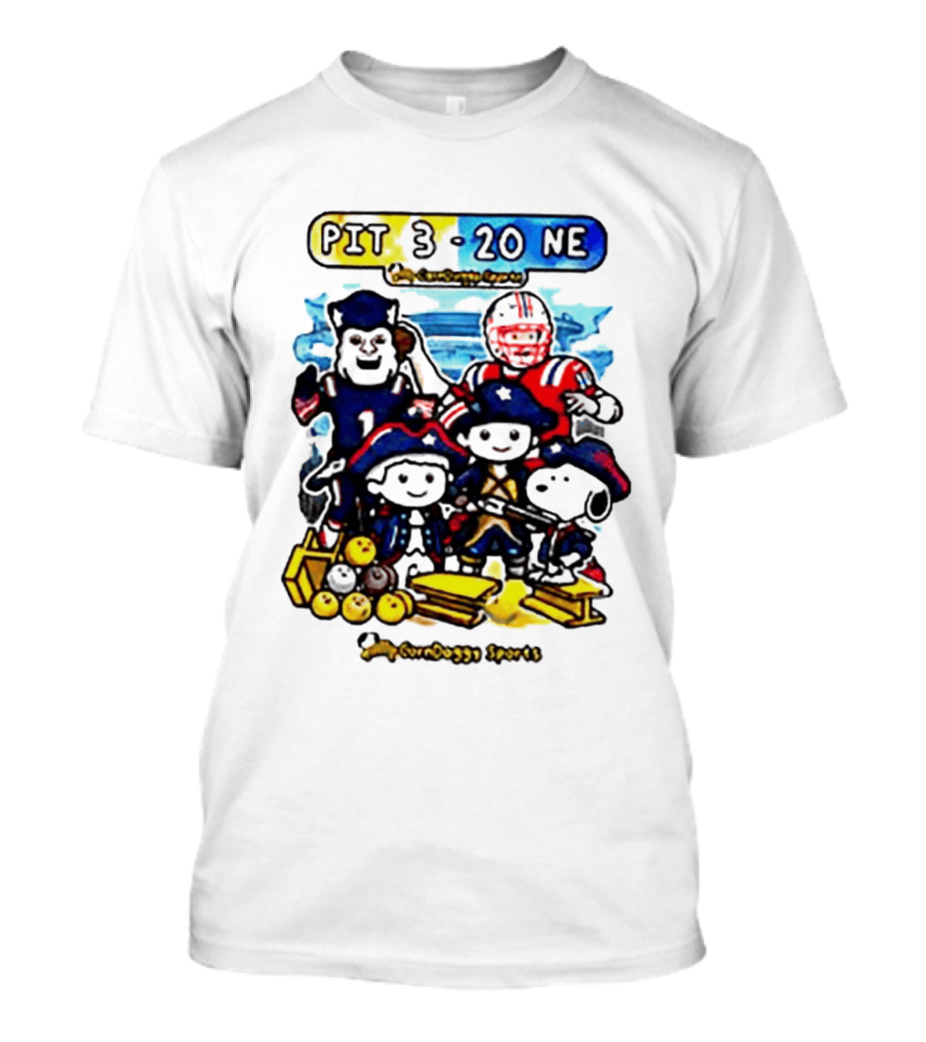 PIT 3 Vs 20 NE Patriots Snoopy Cartoon CornDoggy Sports Game Day T-Shirt