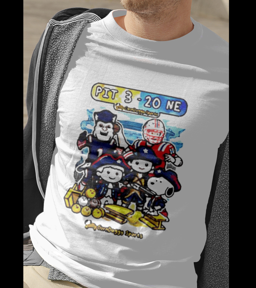 PIT 3 Vs 20 NE Patriots Snoopy Cartoon CornDoggy Sports Game Day T-Shirt