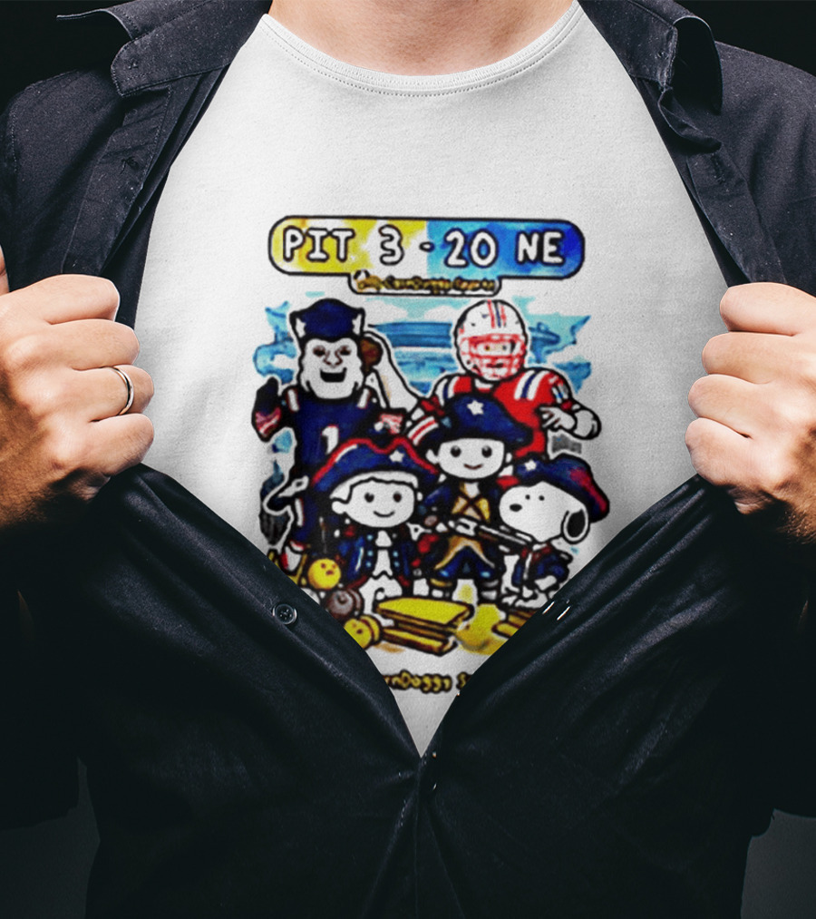 PIT 3 Vs 20 NE Patriots Snoopy Cartoon CornDoggy Sports Game Day T-Shirt