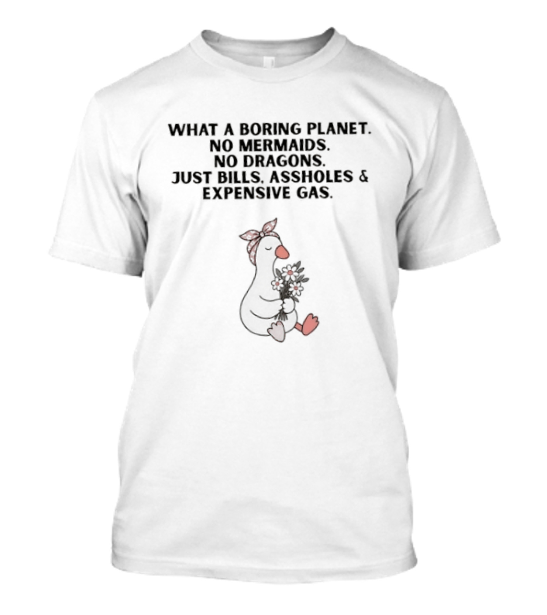 What A Boring Planet No Mermaids No Dragons Just Bills Assholes And Expensive Gas T-Shirt