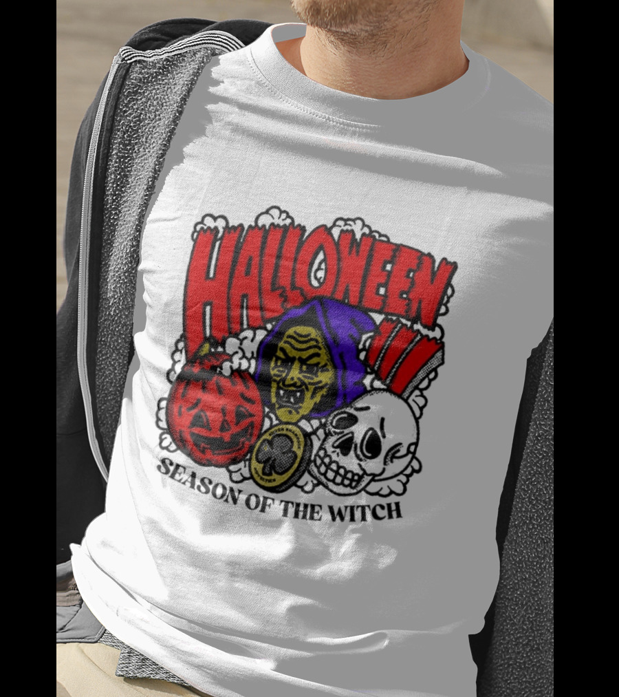 Halloween Season Of The Witch Pumpkin Skull T-Shirt