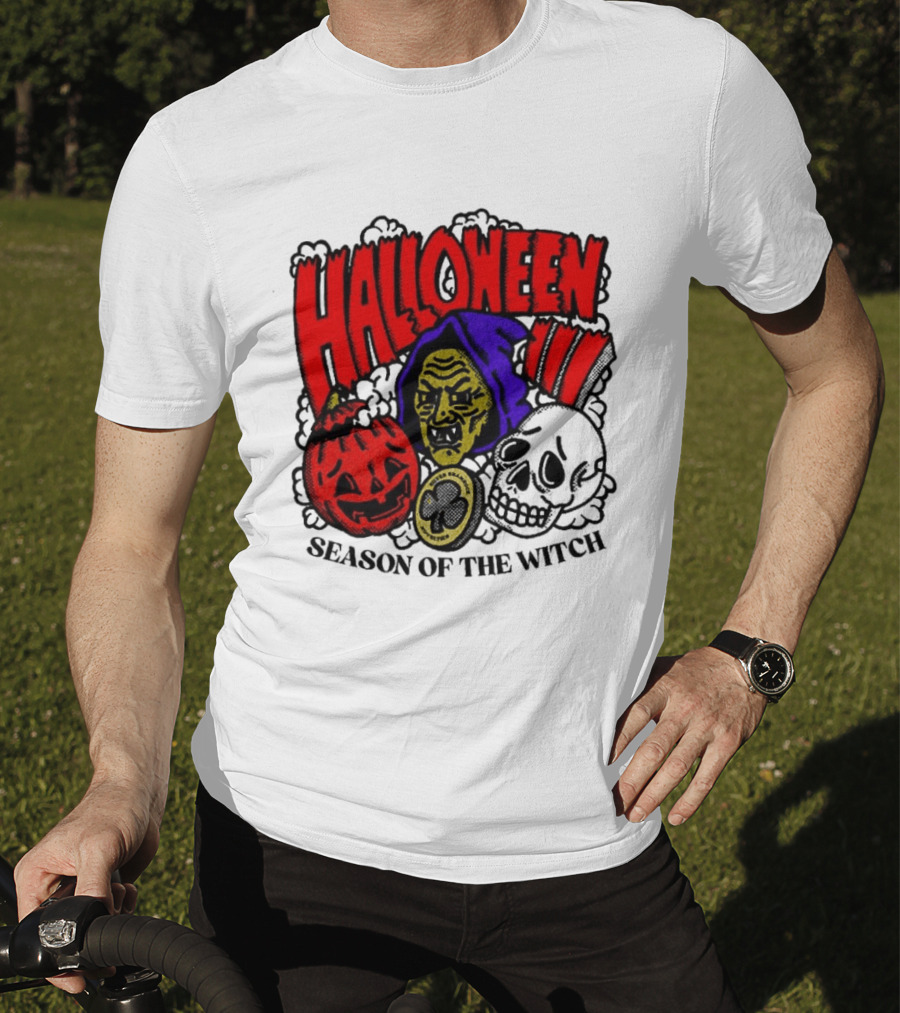 Halloween Season Of The Witch Pumpkin Skull T-Shirt
