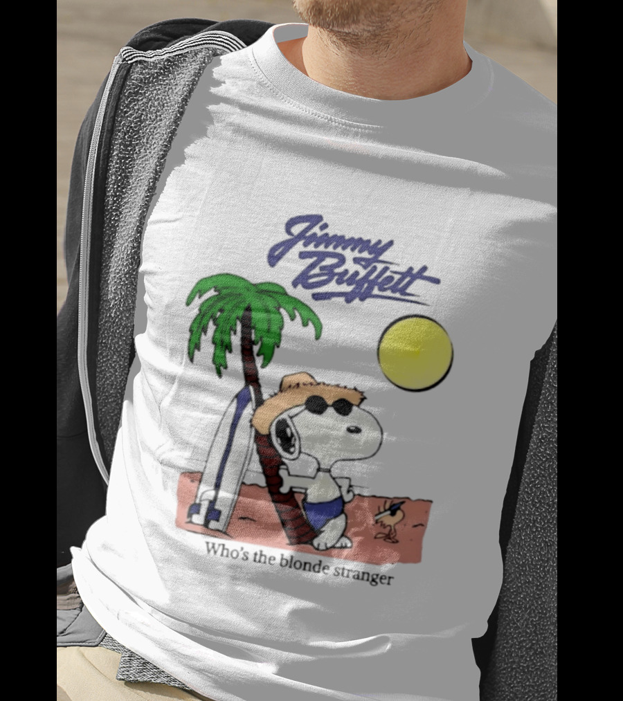 Jimmy Buffett Snoopy Who's The Blonde Stranger Surfing Palm Beach Moon T-Shirt