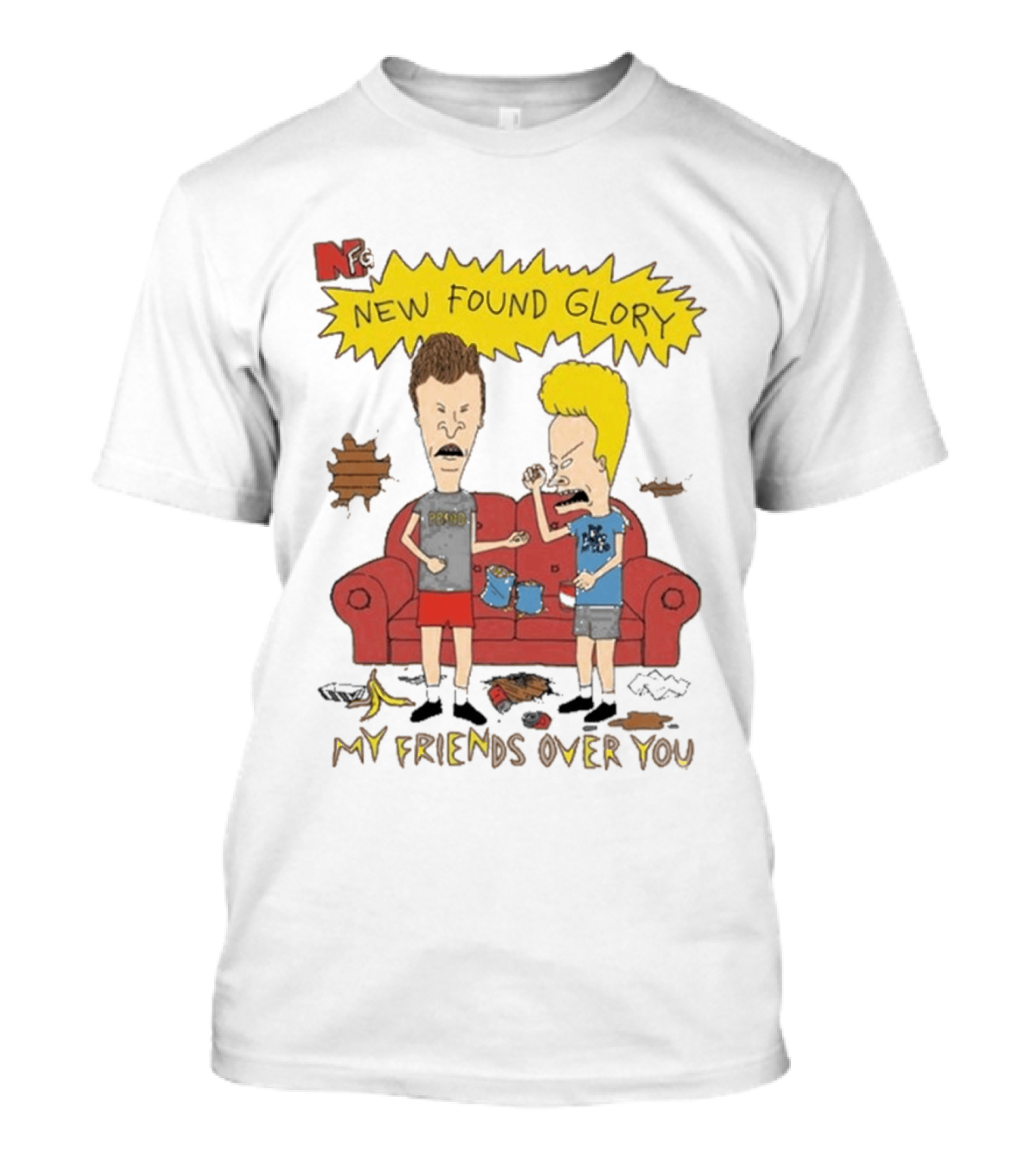 New Found Glory My Friends Over You Cartoon Characters Couch Scene T-Shirt