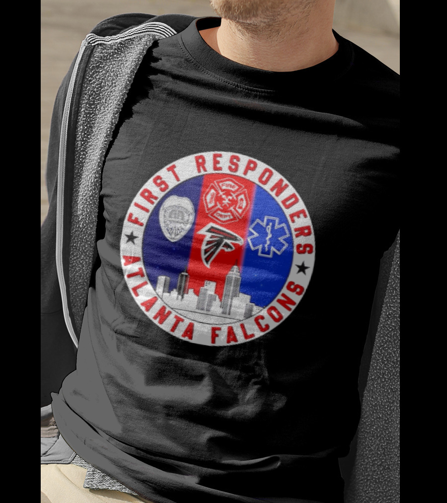 Atlanta Falcons First Responders 9.11 Never Forget Skyline T-Shirt
