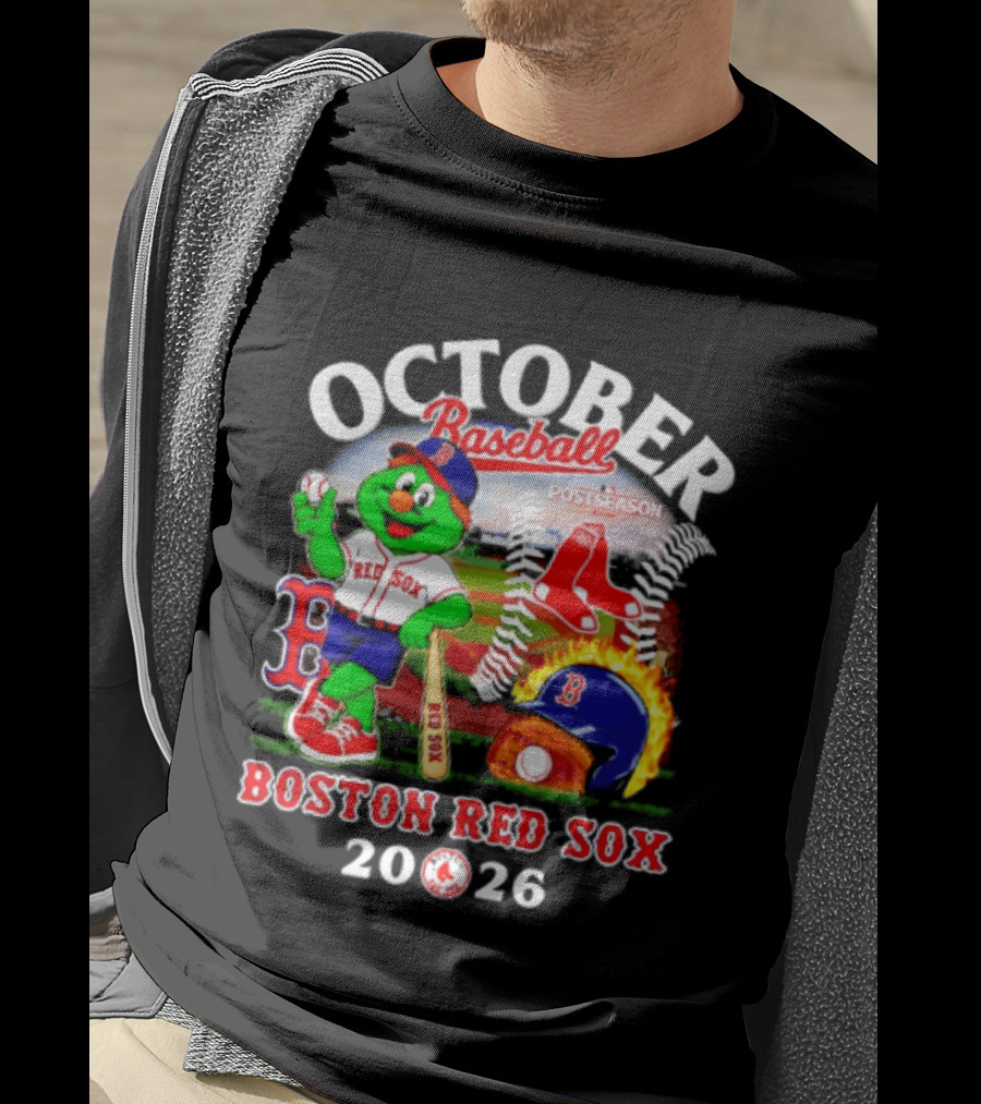 Boston Red Sox October Baseball Postseason 2026 Mascot Red Sox T-Shirt