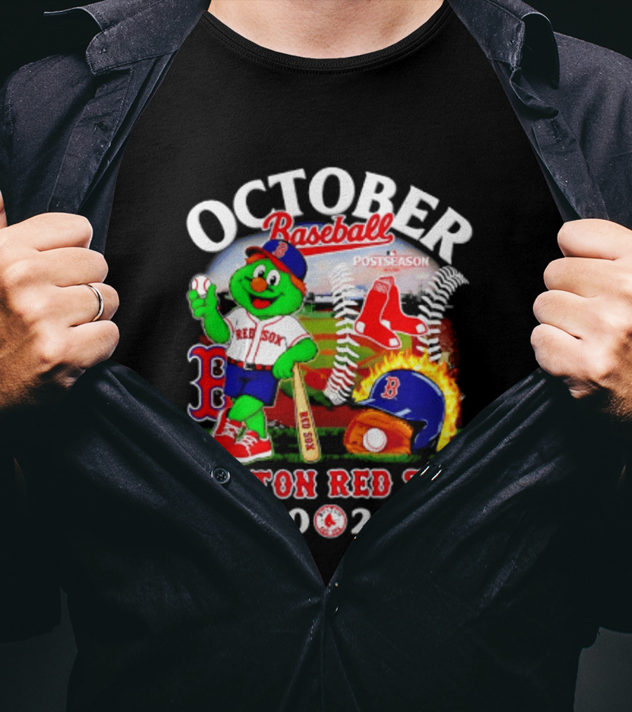 Boston Red Sox October Baseball Postseason 2026 Mascot Red Sox T-Shirt