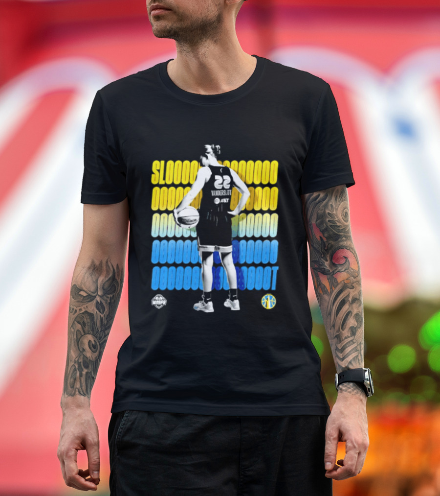 Chicago Sky Courtney Vandersloot Slooty 22 Blue Yellow Basketball T-Shirt