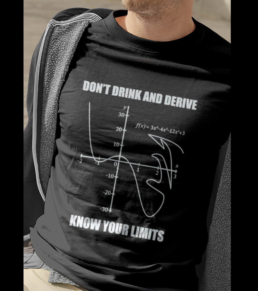 Don't Drink And Derive Math Graph Know Your Limits Equation Humor T-Shirt