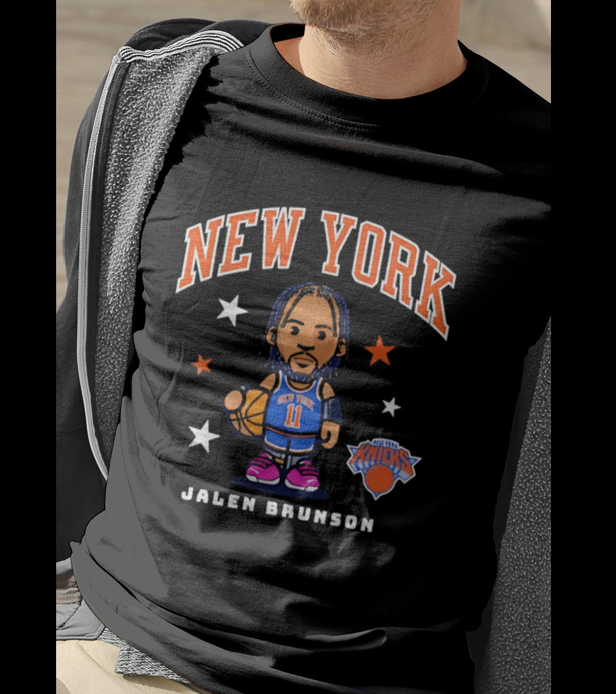 Jalen Brunson New York Knicks 11 Basketball Cartoon Stars T-Shirt