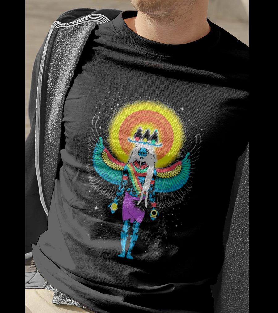 Major Lazer Swizz Beatz Psychedelic Ancient Egyptian Winged Sunburst Deity T-Shirt