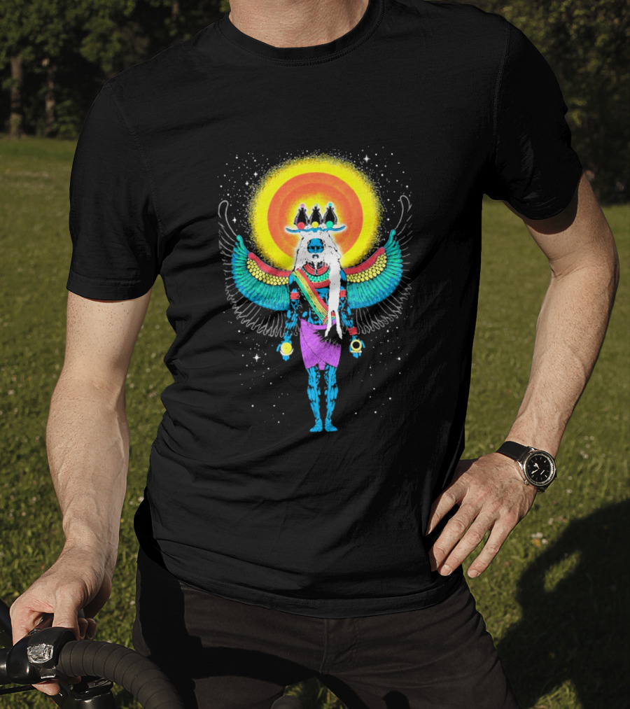 Major Lazer Swizz Beatz Psychedelic Ancient Egyptian Winged Sunburst Deity T-Shirt