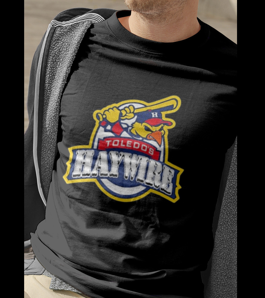 Toledo's Haywire Baseball Mascot With Bat And Cap H T-Shirt