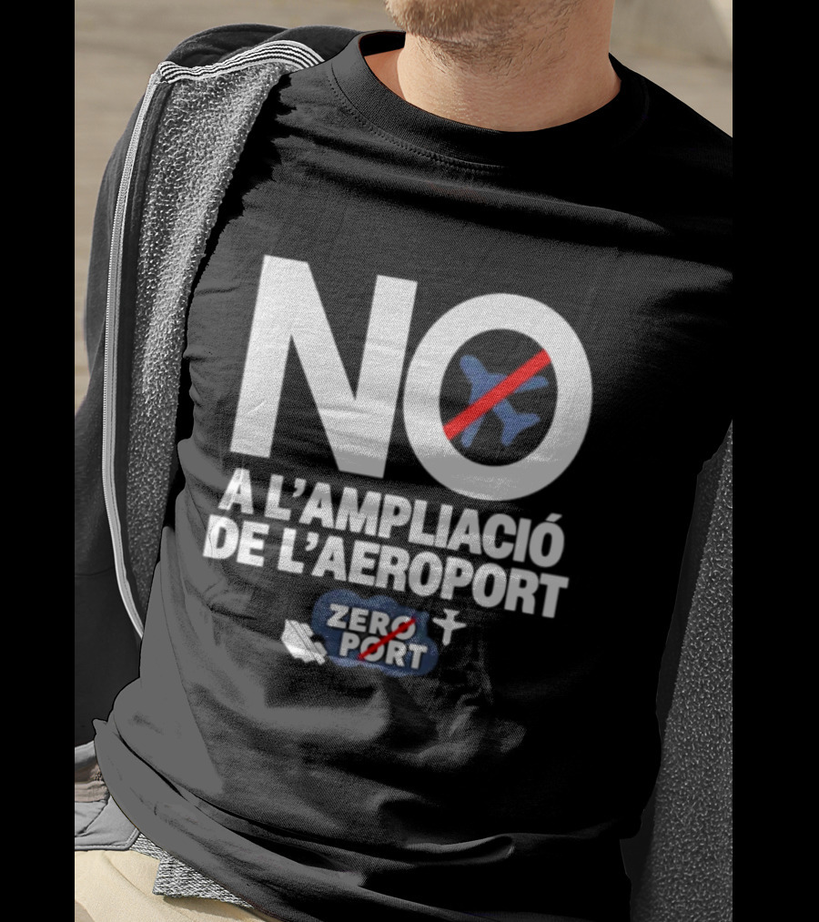 No A L'Ampliació De L'Aeroport Zero Port Avió Creuat T-Shirt