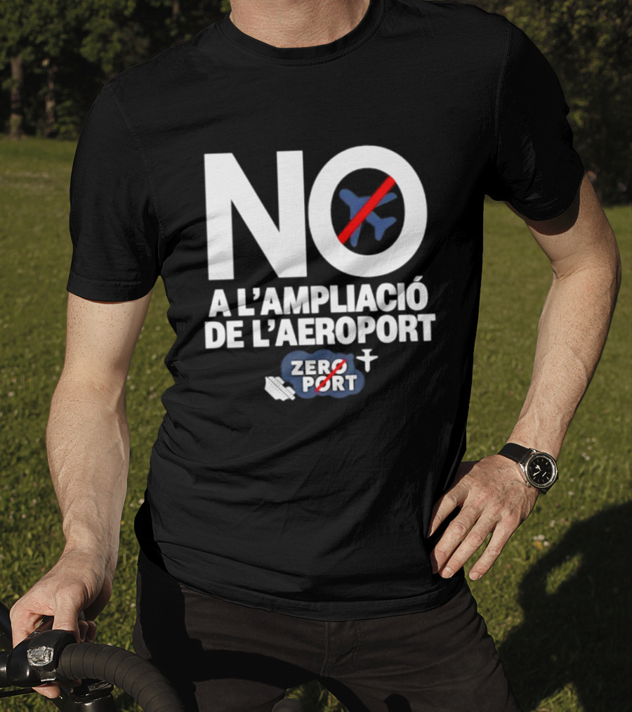 No A L'Ampliació De L'Aeroport Zero Port Avió Creuat T-Shirt