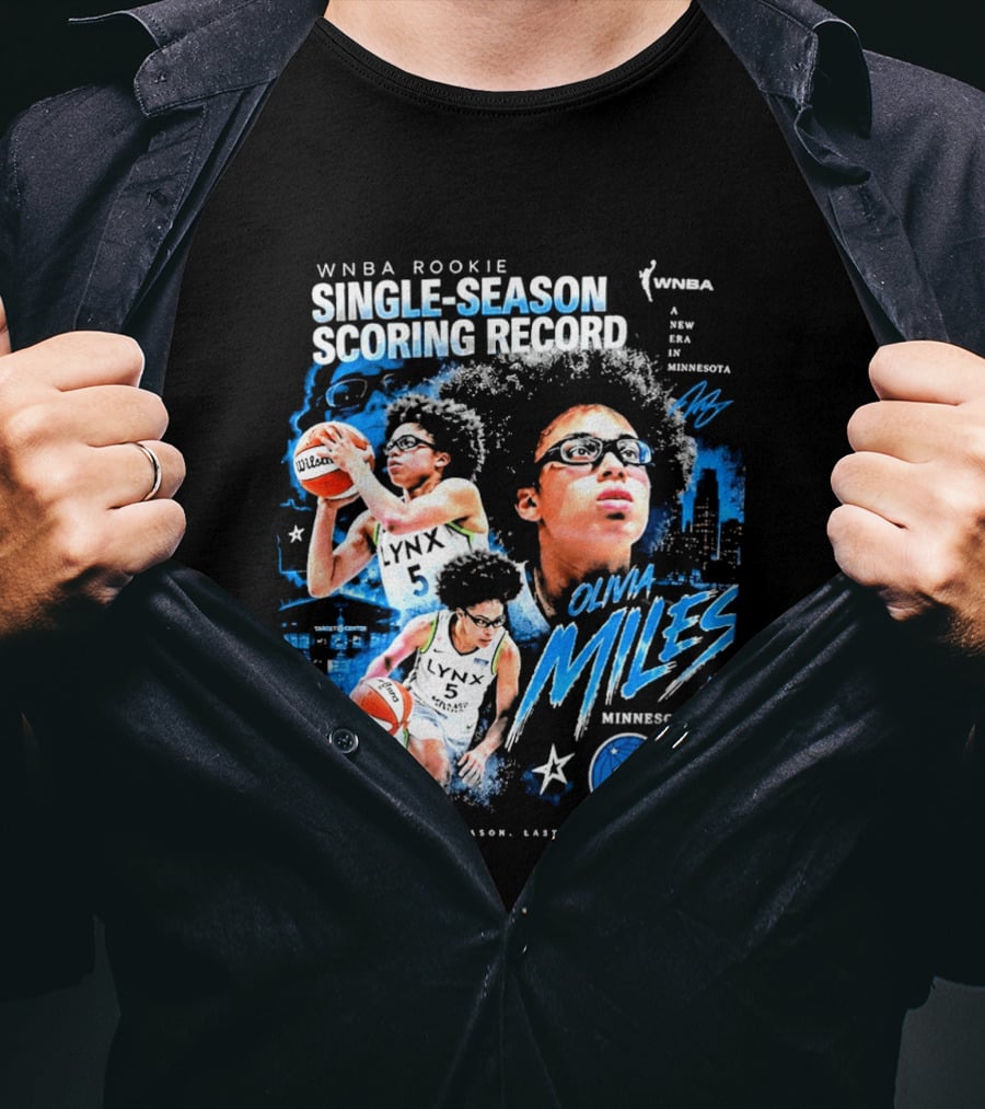 WNBA Rookie Olivia Miles Minnesota Lynx Single Season Scoring Record Impact T-Shirt