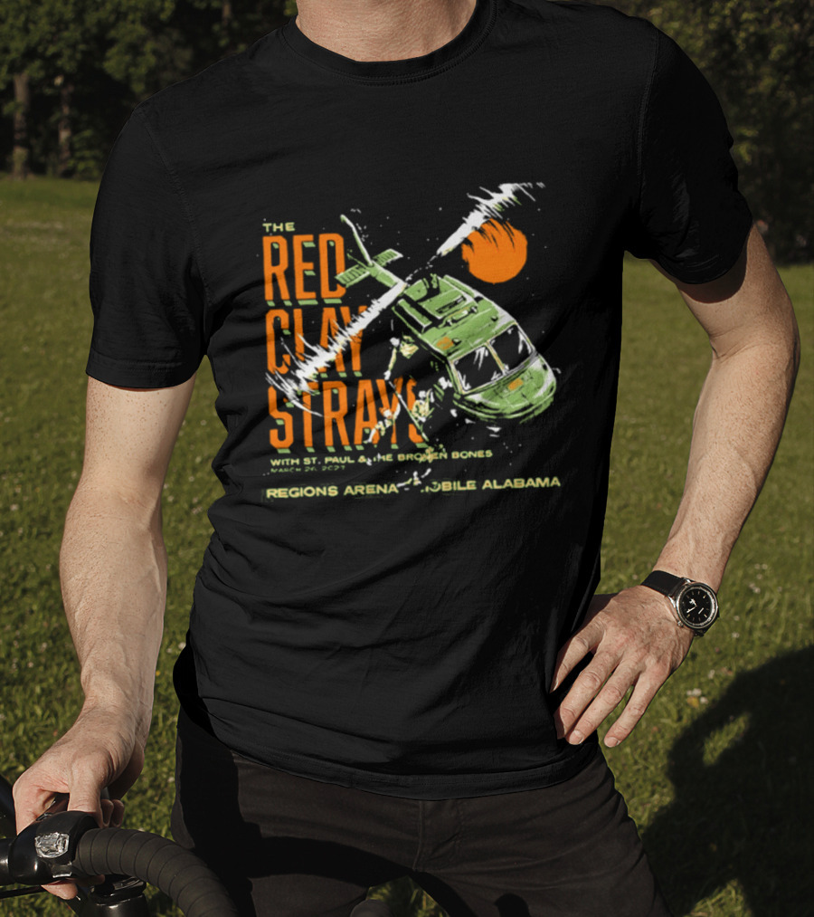 The Red Clay Strays With St. Paul & The Broken Bones Helicopter March 26 2027 Regions Arena Mobile Alabama T-Shirt