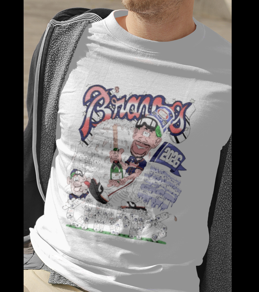 Atlanta Braves 2026 Champs National League East Caricatures Baseball T-Shirt