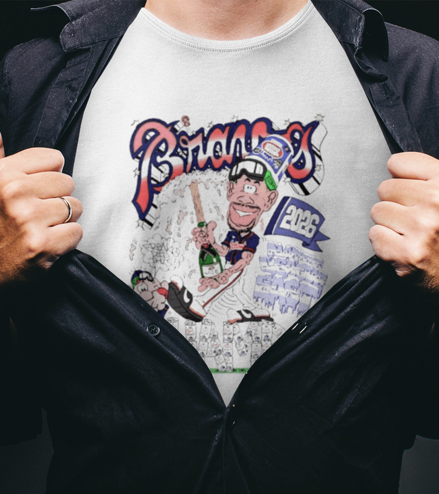Atlanta Braves 2026 Champs National League East Caricatures Baseball T-Shirt