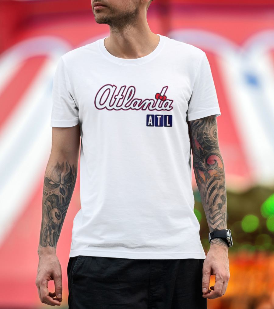 Atlanta Braves Hello Kitty ATL 2026 Baseball Cartoon Collaboration T-Shirt