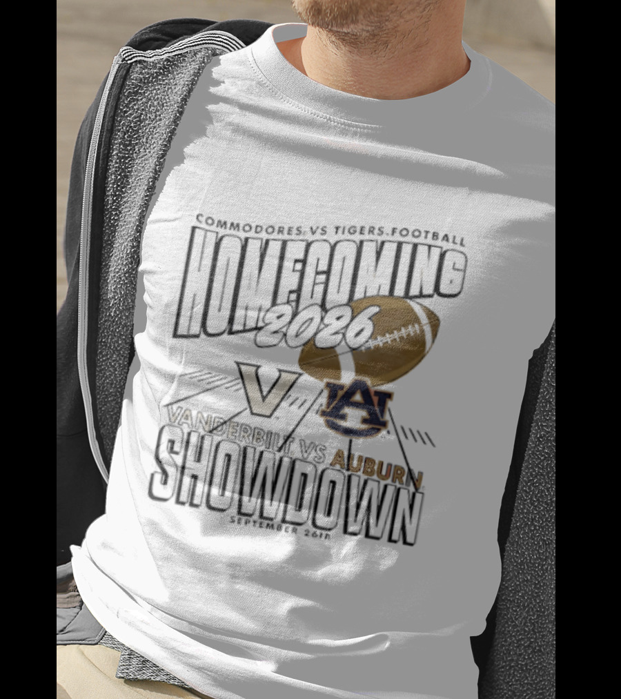 Auburn Vs Vanderbilt Tigers Commodores Homecoming 2026 September Showdown T-Shirt