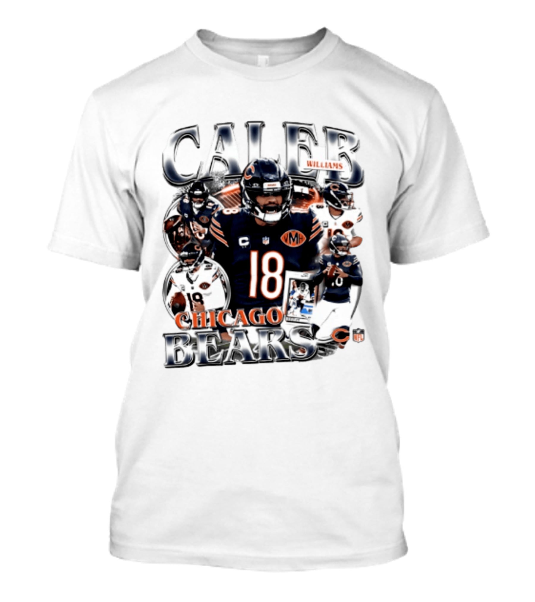 Caleb Williams Chicago Bears 18 Player Collage 2026 T-Shirt