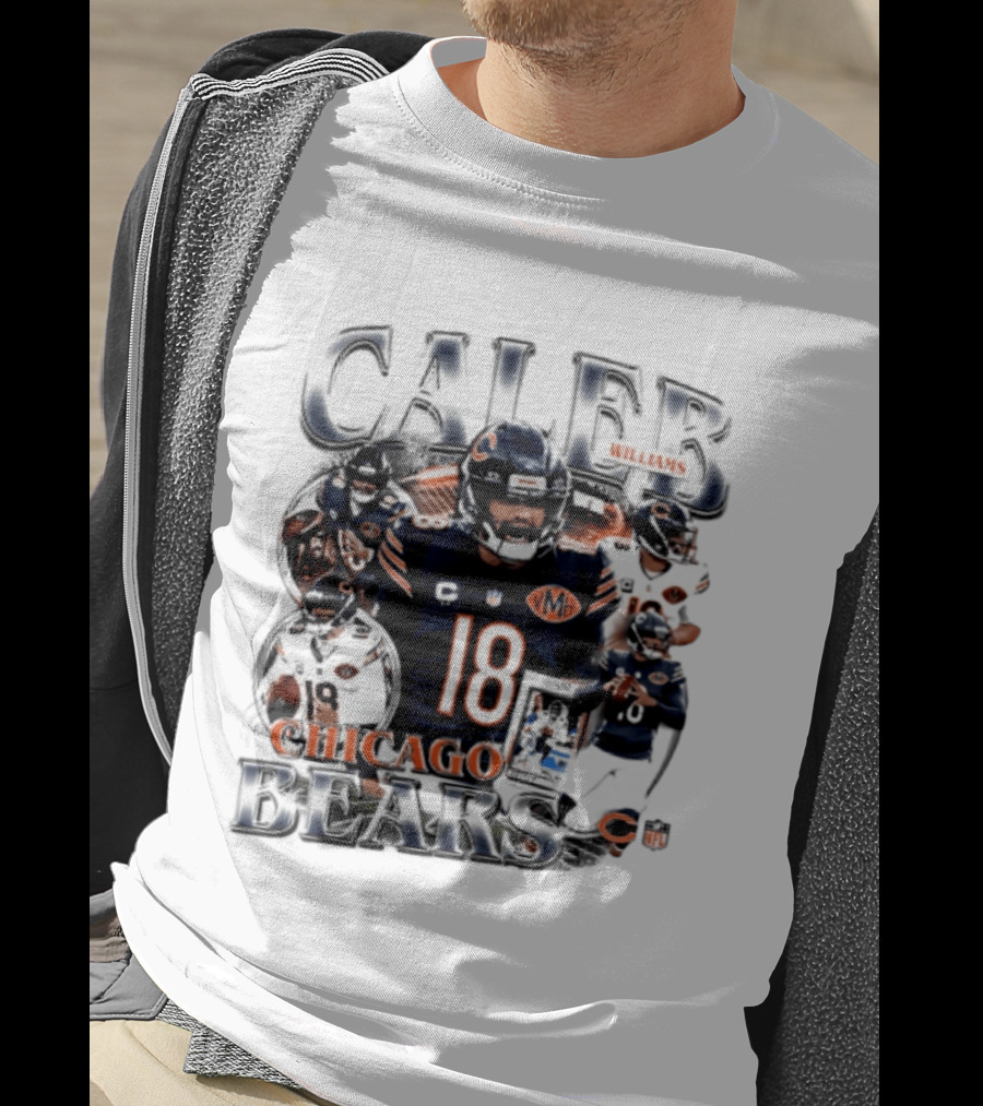 Caleb Williams Chicago Bears 18 Player Collage 2026 T-Shirt
