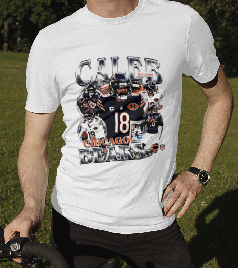 Caleb Williams Chicago Bears 18 Player Collage 2026 T-Shirt