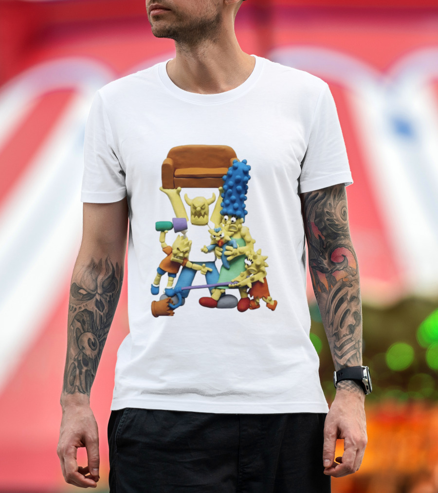 Couch Gag Sculpted Family Chaos Iconic Animation T-Shirt
