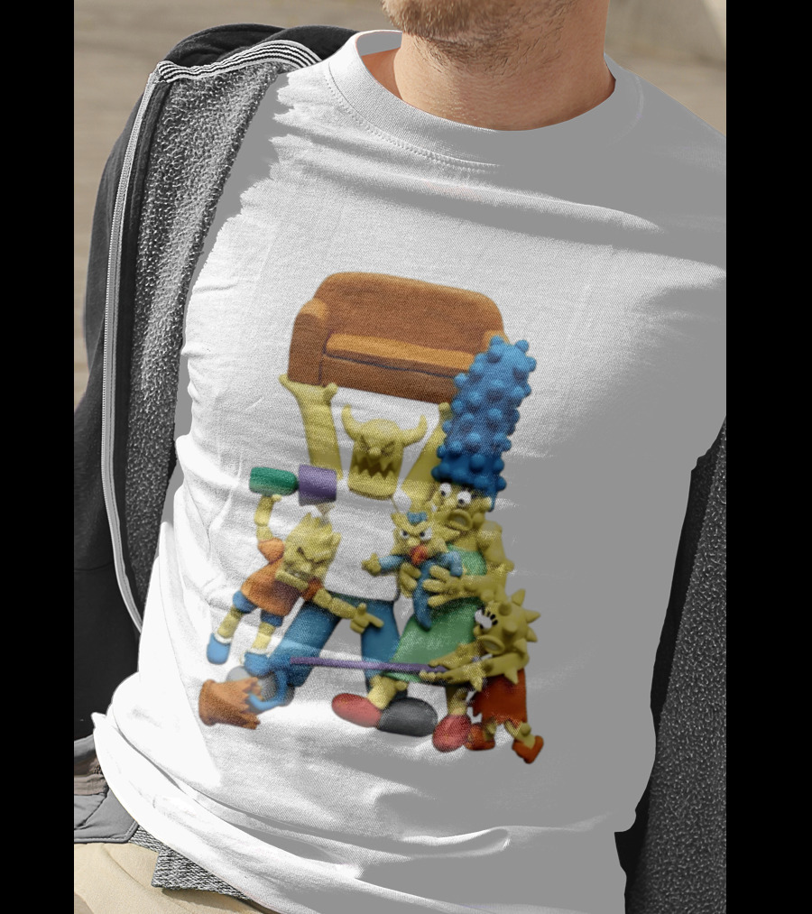 Couch Gag Sculpted Family Chaos Iconic Animation T-Shirt