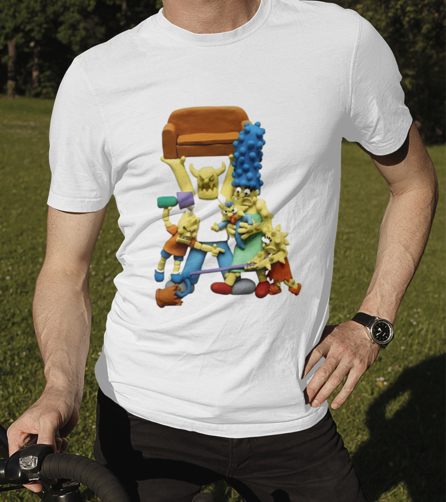Couch Gag Sculpted Family Chaos Iconic Animation T-Shirt