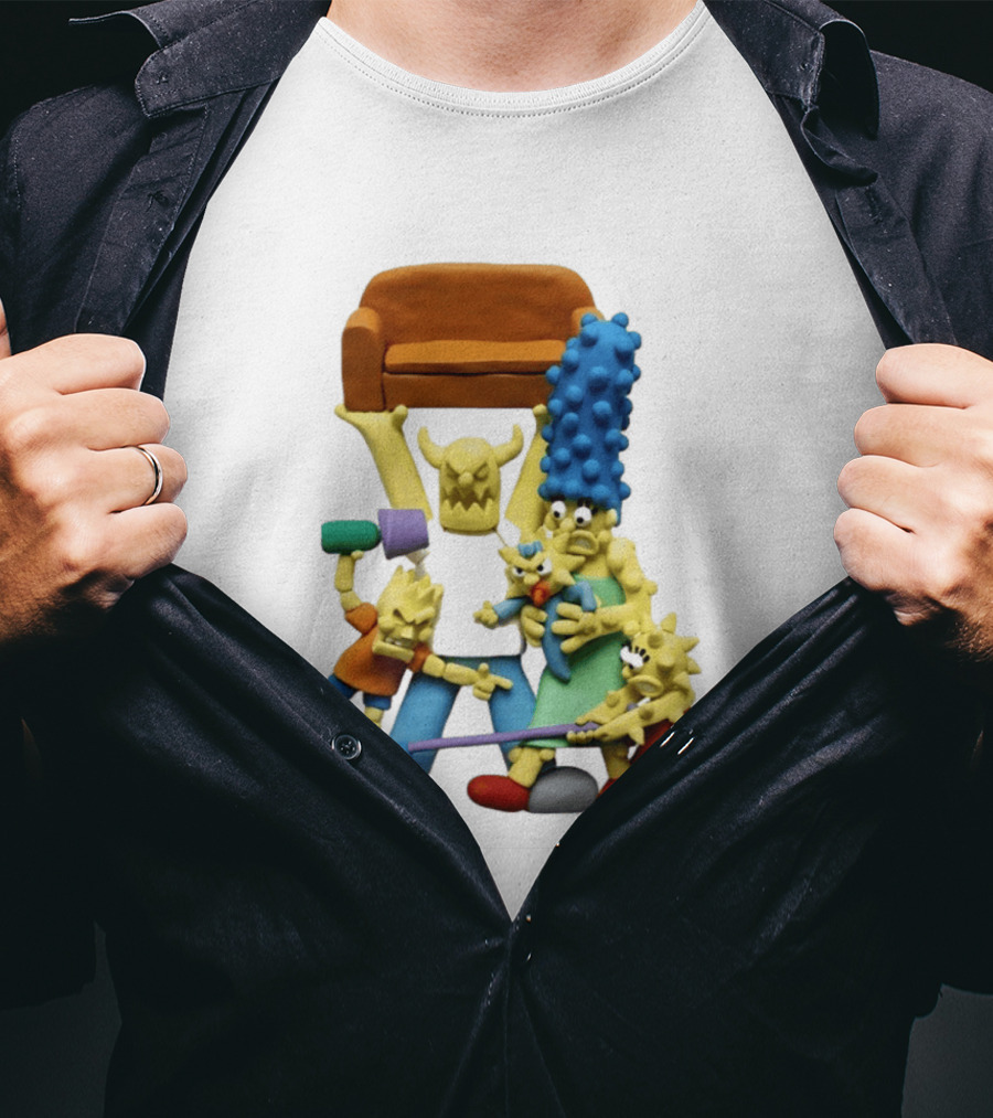 Couch Gag Sculpted Family Chaos Iconic Animation T-Shirt