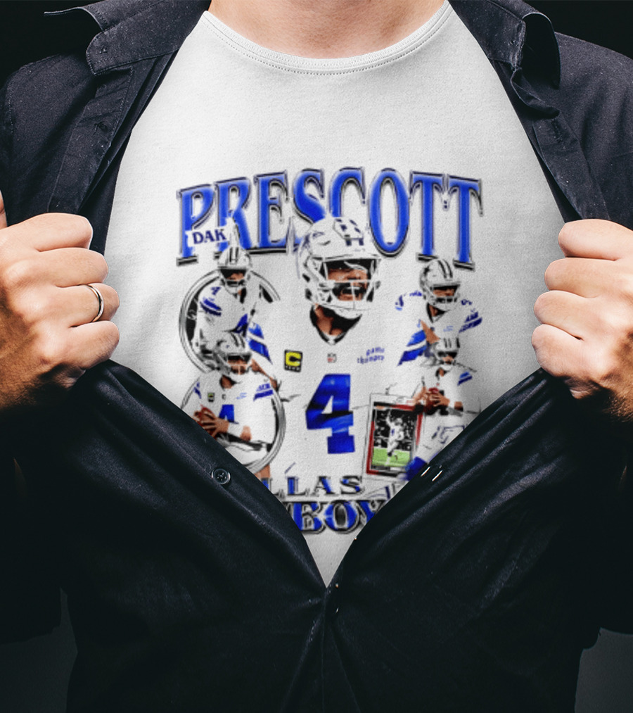 Prescott 4 Dallas Cowboys Player Collage 2026 T-Shirt