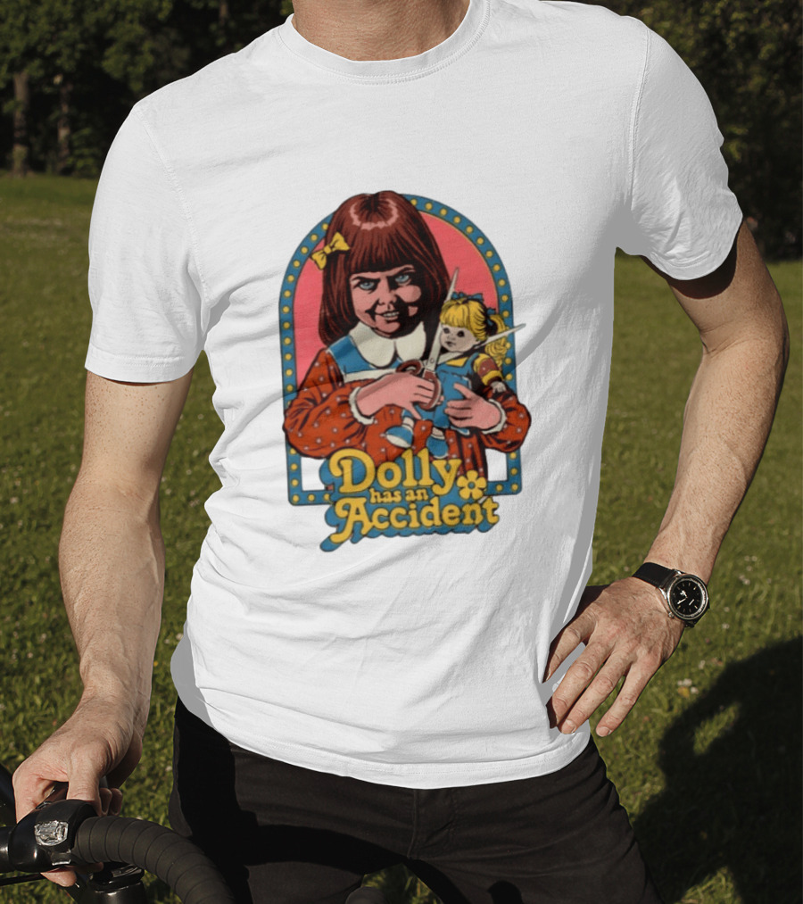 Dolly Has An Accident Creepy Doll Steven Rhodes T-Shirt