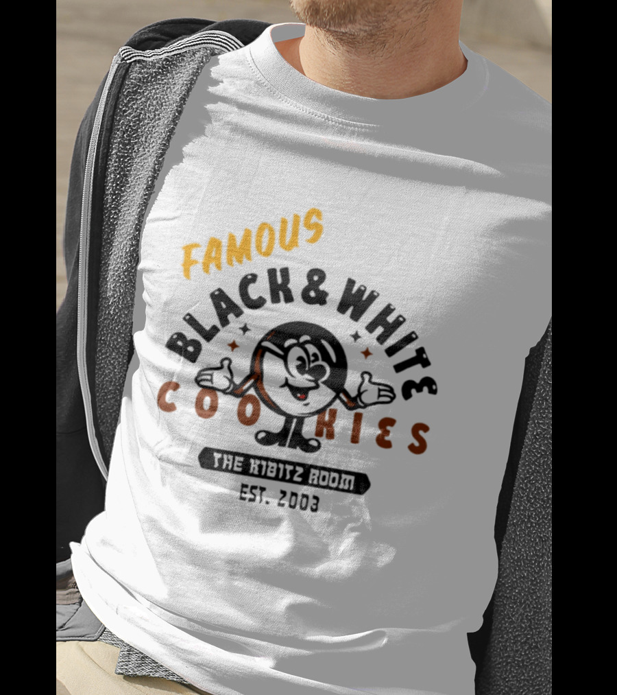 Famous Black And White Cookies The Kibitz Room Est 2003 T-Shirt