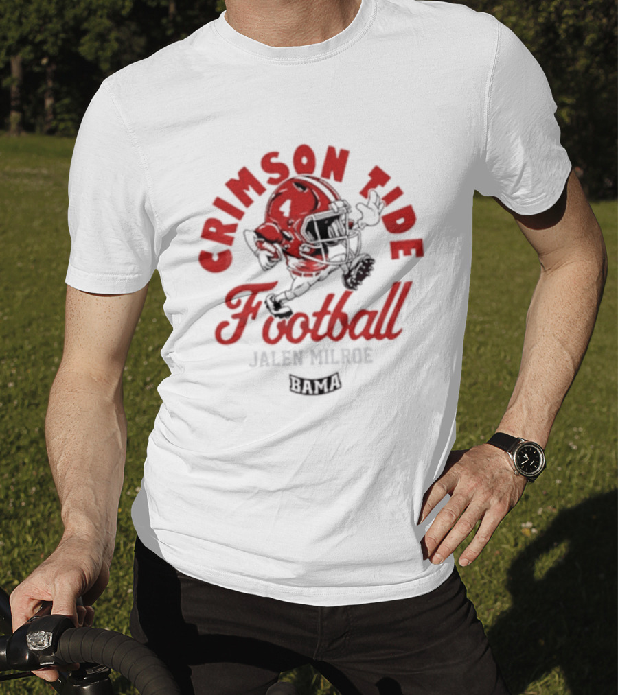 Crimson Tide Football Jalen Milroe Helmet T-Shirt