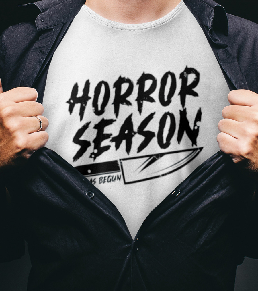 Horror Season It Has Begun Scary Halloween Knife T-Shirt