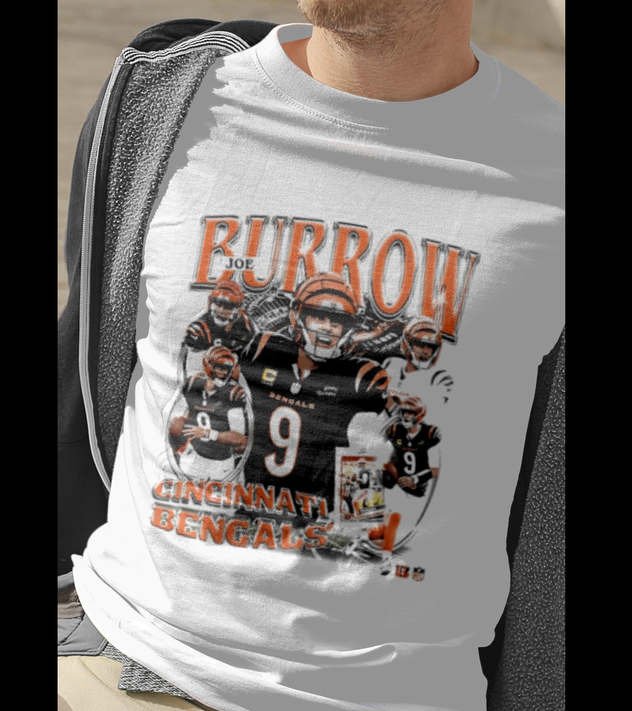 Burrow Cincinnati Bengals 9 Player Collage 2026 T-Shirt