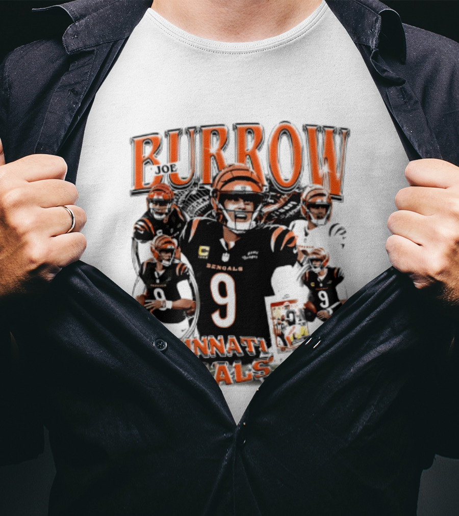 Burrow Cincinnati Bengals 9 Player Collage 2026 T-Shirt