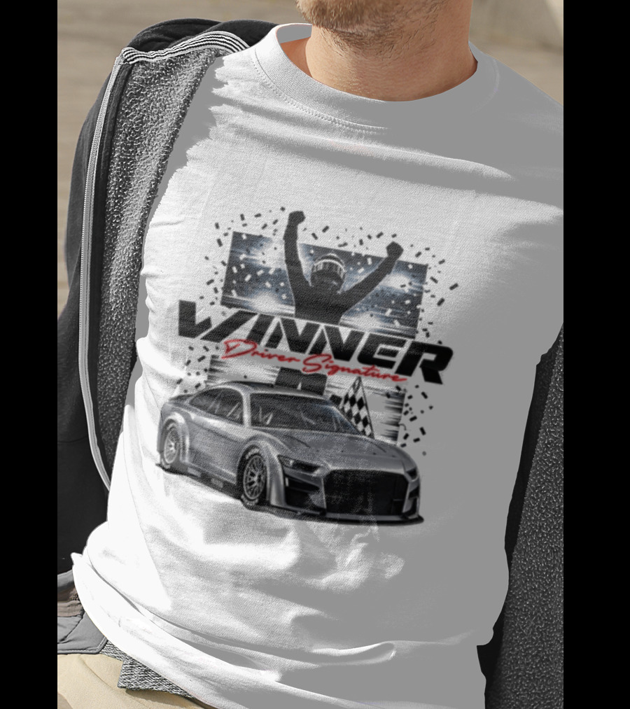 Joey Logano 2026 Winner Bass Pro Shops Night Race Victory Car And Driver Signature T-Shirt