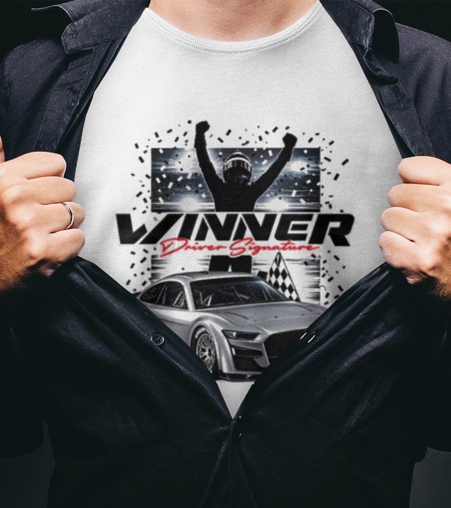 Joey Logano 2026 Winner Bass Pro Shops Night Race Victory Car And Driver Signature T-Shirt