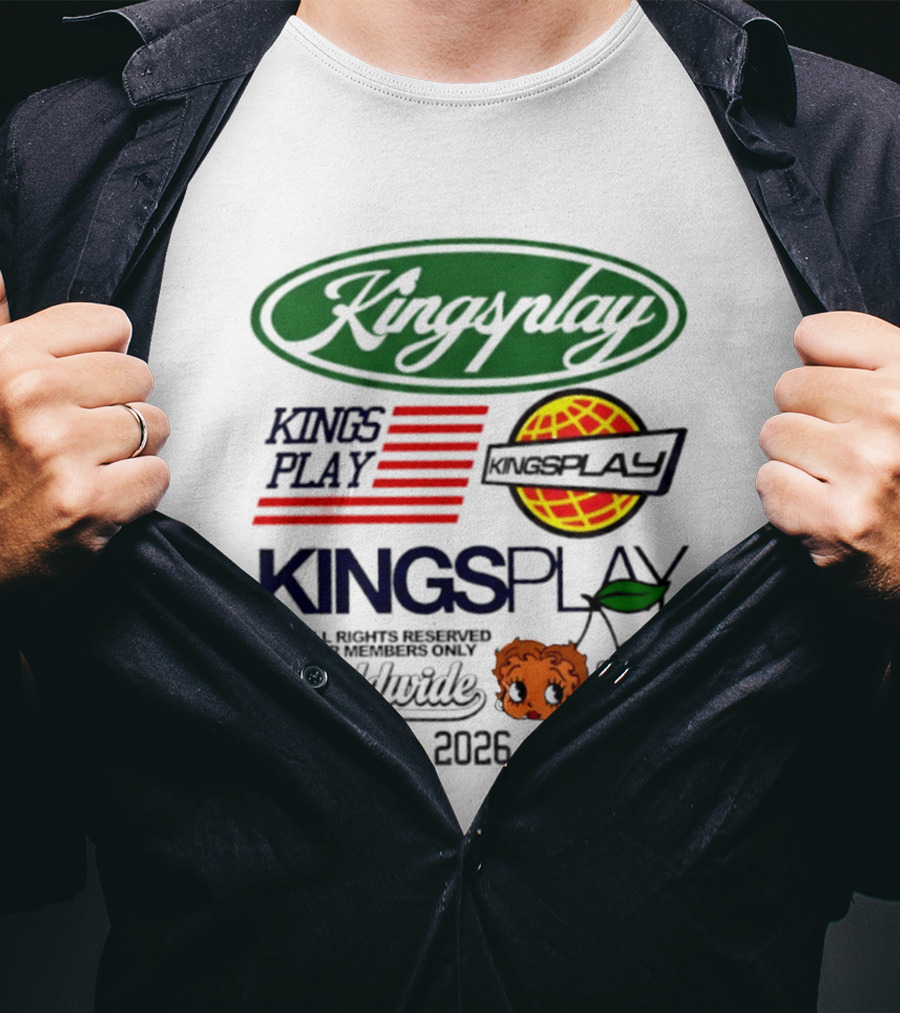 Kingsplay 1 800 All Rights Reserved Members Only Worldwide 2026 Hello Kitty Stars T-Shirt